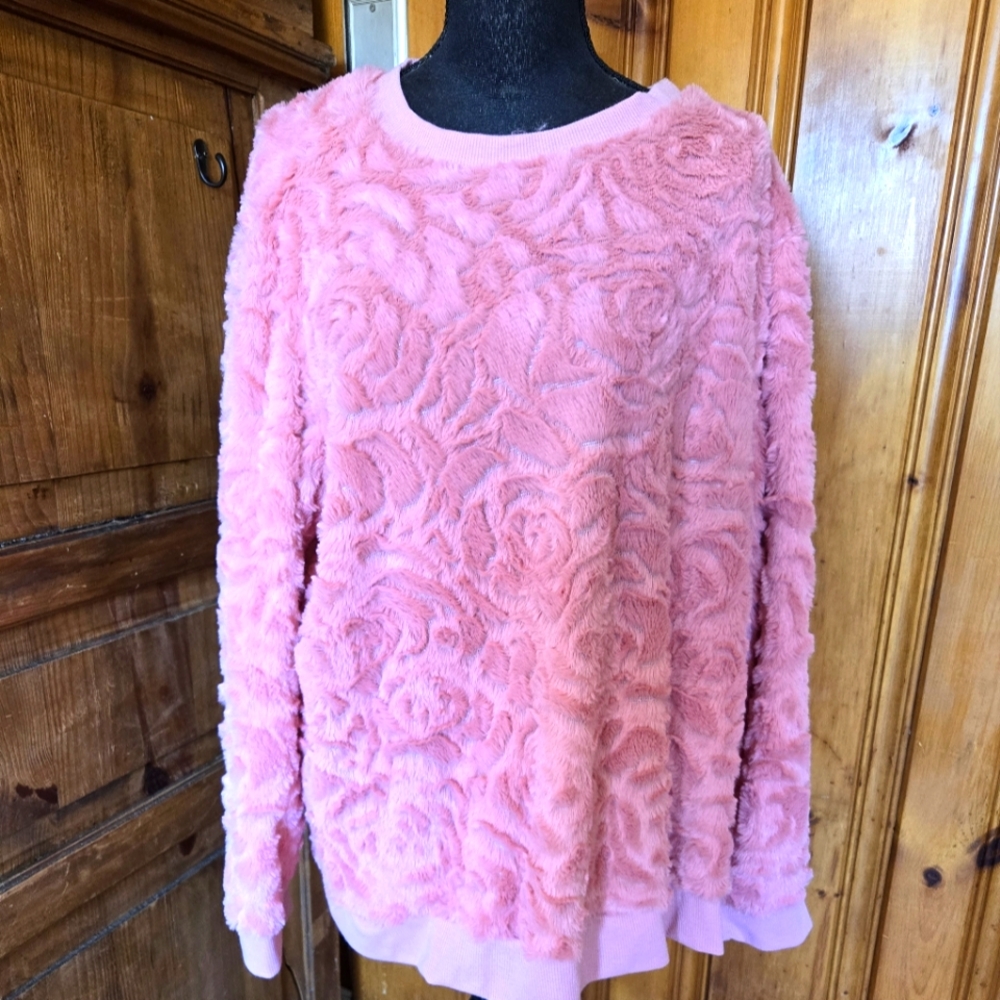 NWOT Pink Furry Sweatshirt